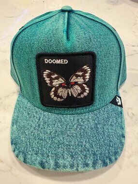 Goorin Bros Animal Farm Drawing Dead Doomed Butterfly Snapback Hat Luminous NWT